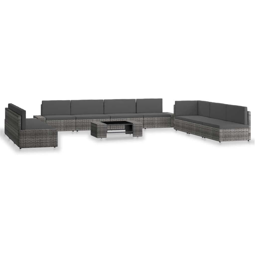 10-Tlg. Garten-Lounge-Set Poly Rattan