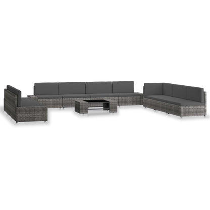 10-Tlg. Garten-Lounge-Set Poly Rattan