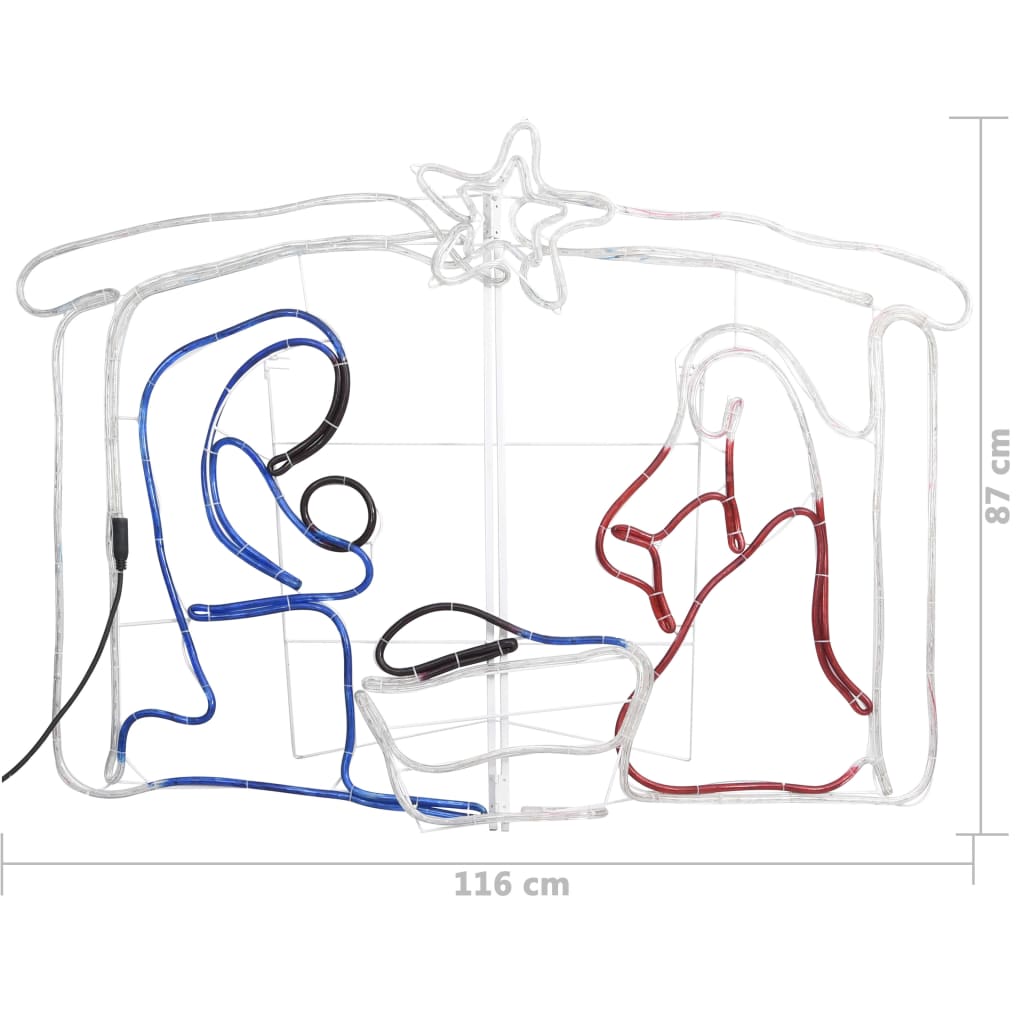 Weihnachtskrippe Weihnachtsdekoration 240 Leds 116X41X87 Cm Kaltweiß