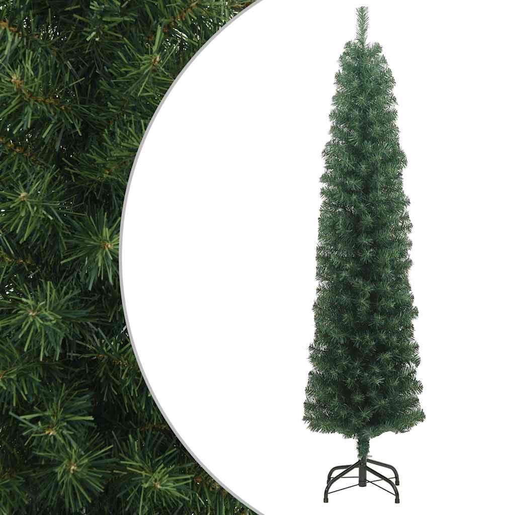 Künstlicher Weihnachtsbaum Schlank Mit Ständer Pvc Grün