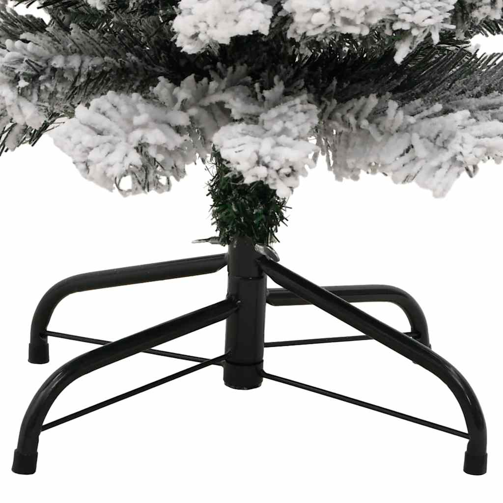 Künstlicher Weihnachtsbaum Schlank Mit Schnee Grün Pvc Grün Und Weiß