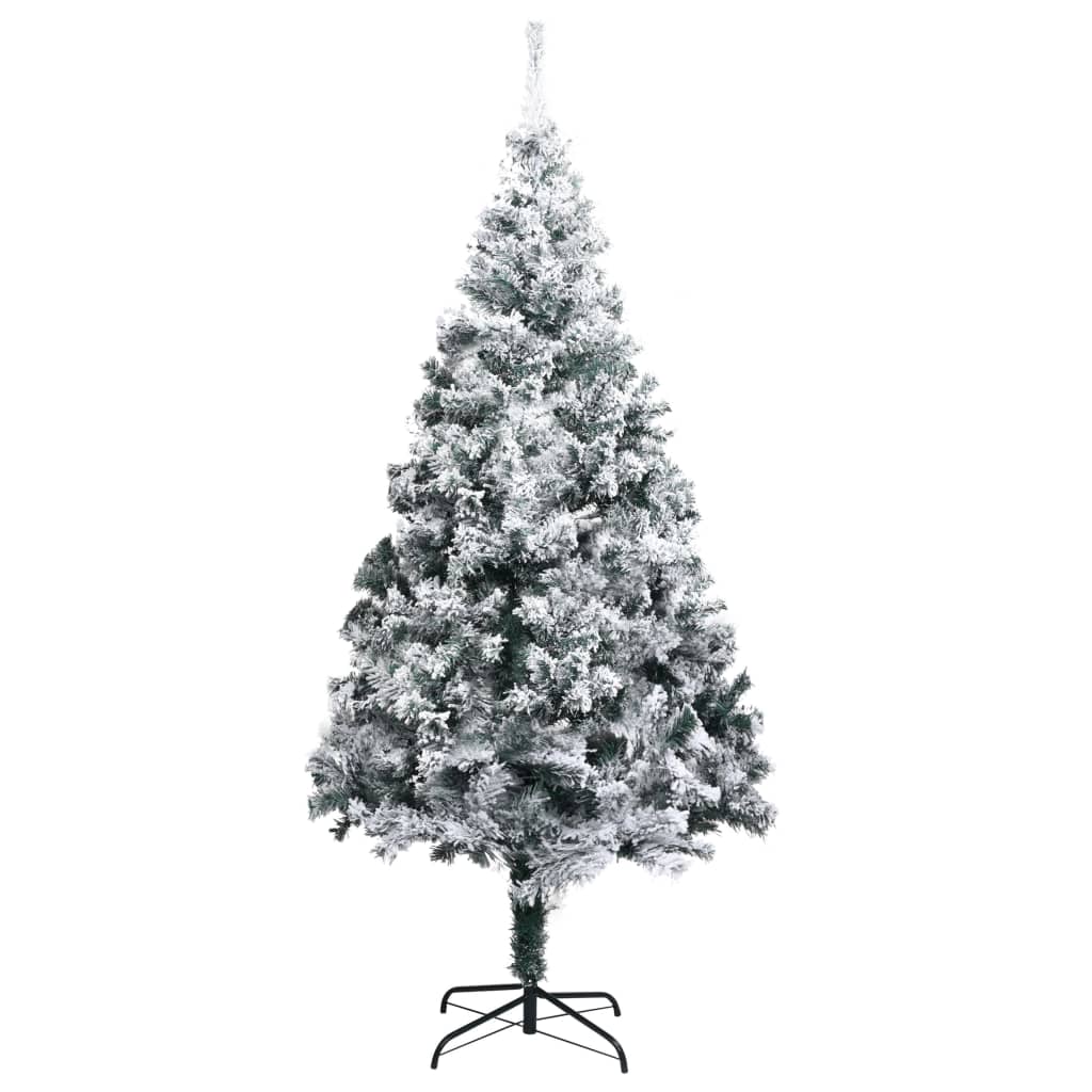 Künstlicher Weihnachtsbaum Mit Schnee Grün 180 Cm Pvc Grün Und Weiß
