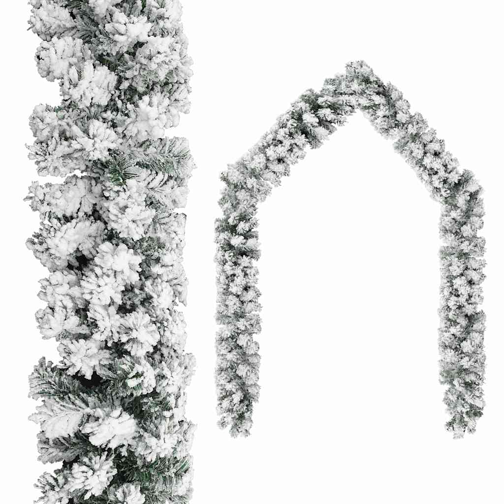 Weihnachtsgirlande Mit Schnee Grün Pvc