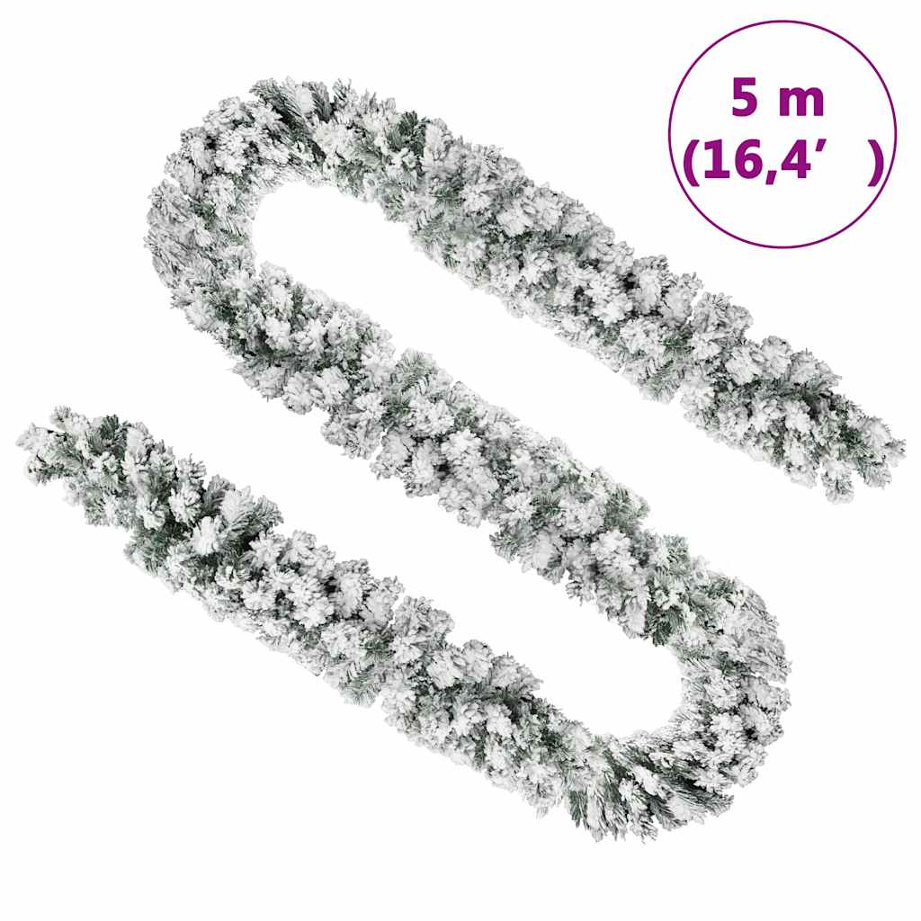 Weihnachtsgirlande Mit Schnee Grün Pvc