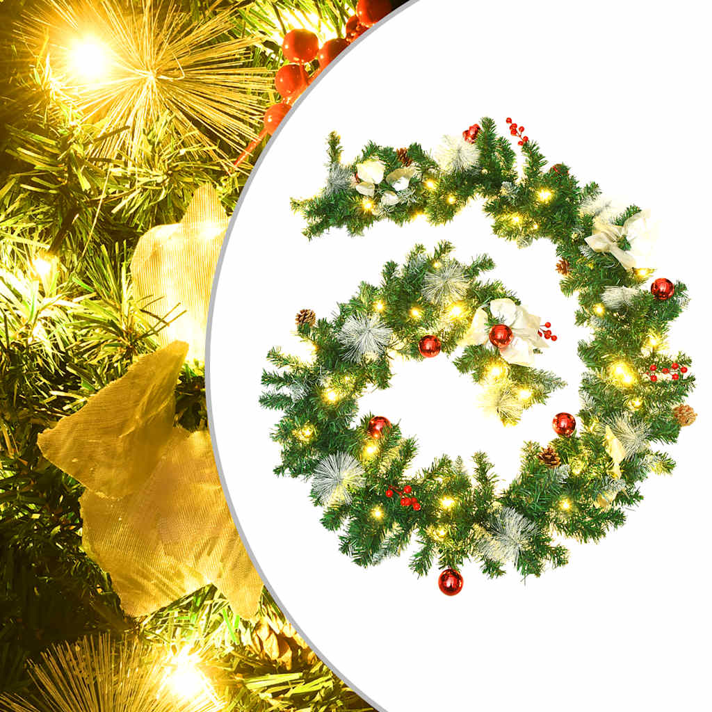 Weihnachtsgirlande Mit Led-Lichtern Schwarz 2,7 M Pvc