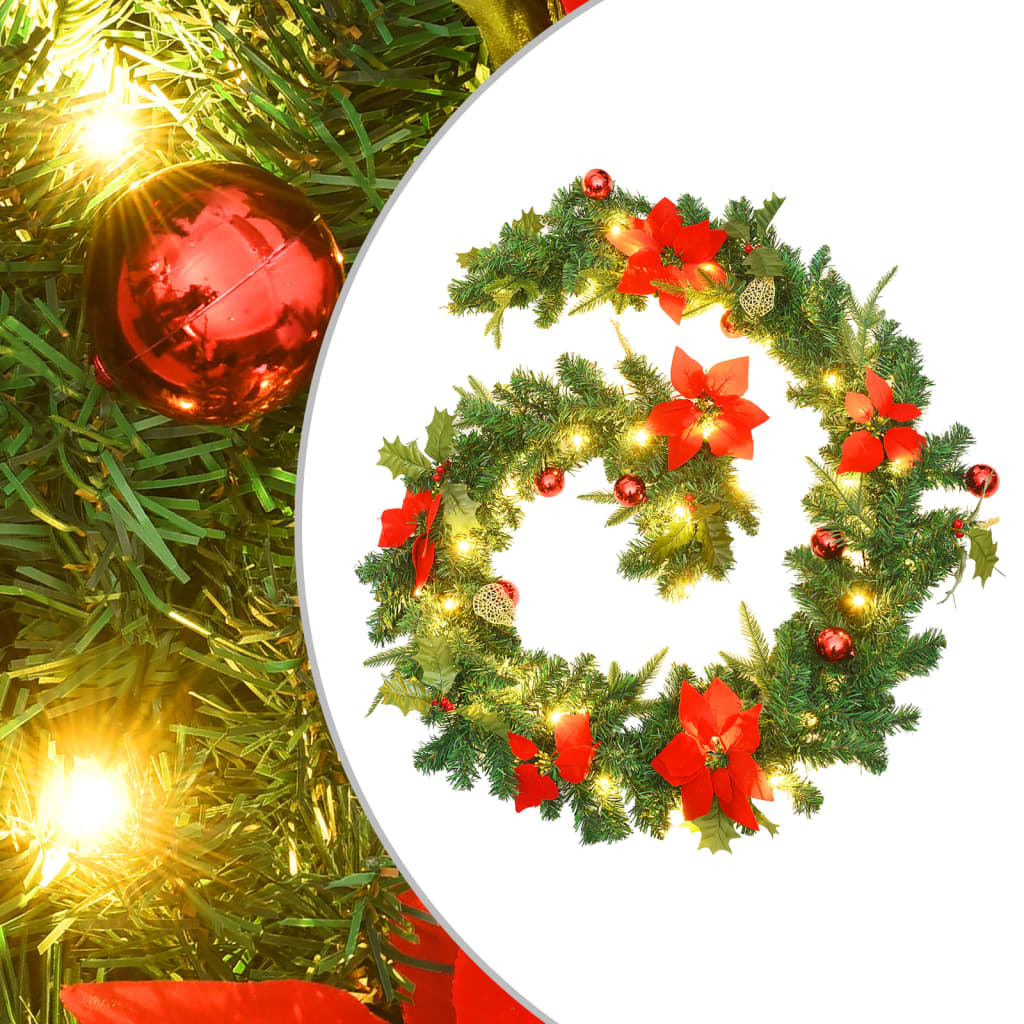 Weihnachtsgirlande Mit Led-Lichtern Schwarz 2,7 M Pvc
