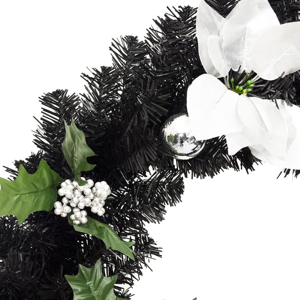Weihnachtsgirlande Mit Led-Lichtern Schwarz 2,7 M Pvc