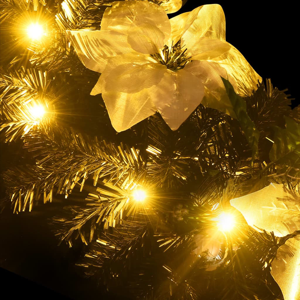Weihnachtsgirlande Mit Led-Lichtern Schwarz 2,7 M Pvc
