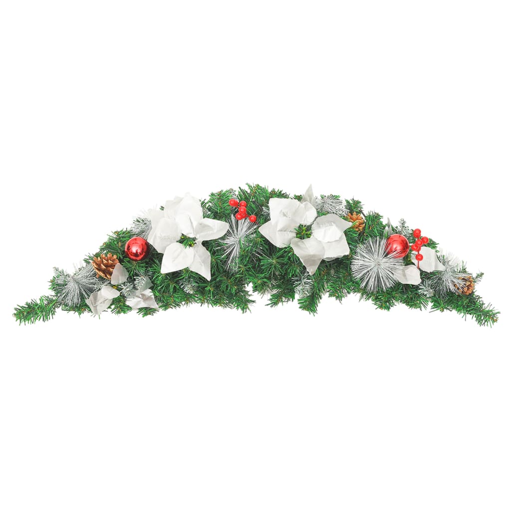 Weihnachts-Türbogen Mit Led-Lichtern Grün 90 Cm Pvc