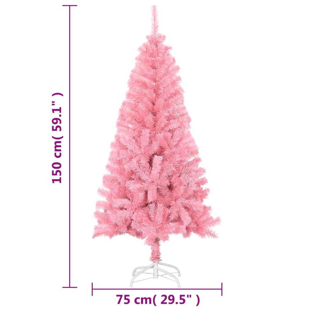 Künstlicher Weihnachtsbaum Mit Ständer 150 Cm Pvc Rosa