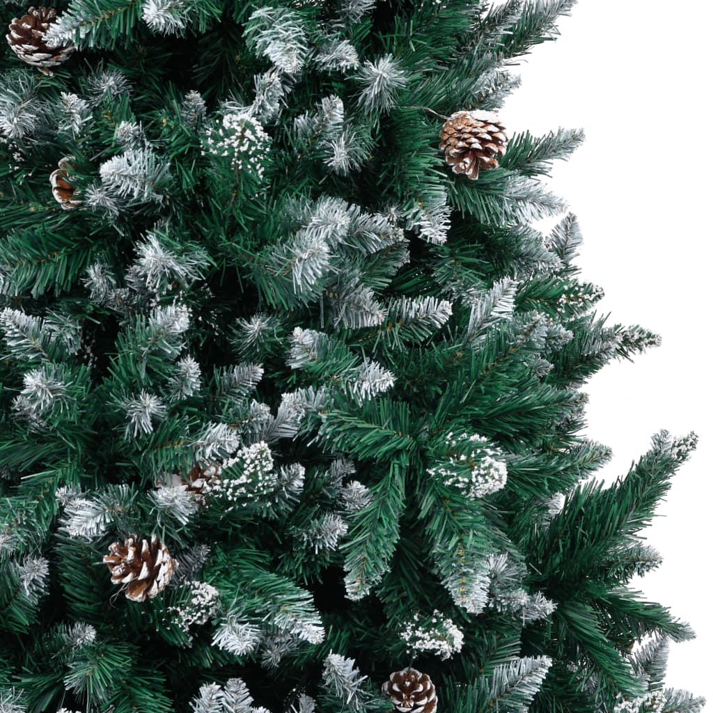 Künstlicher Weihnachtsbaum Mit Zapfen Und Schnee 210 Cm Creme