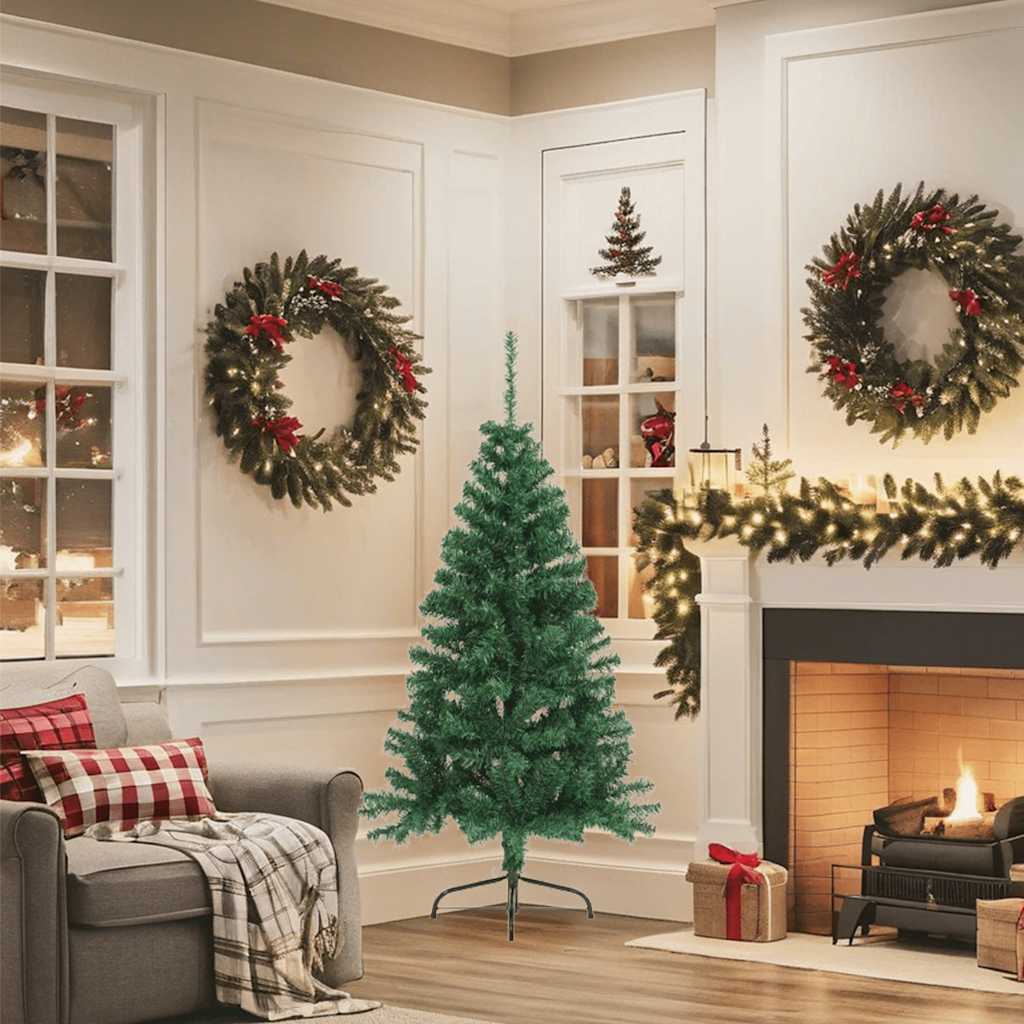 Künstlicher Halb-Weihnachtsbaum Mit Ständer 150 Cm Pvc Grün