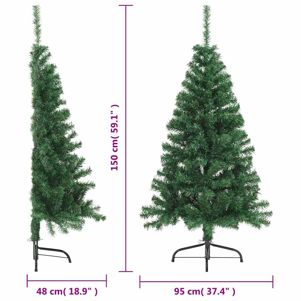 Künstlicher Halb-Weihnachtsbaum Mit Ständer 150 Cm Pvc Grün