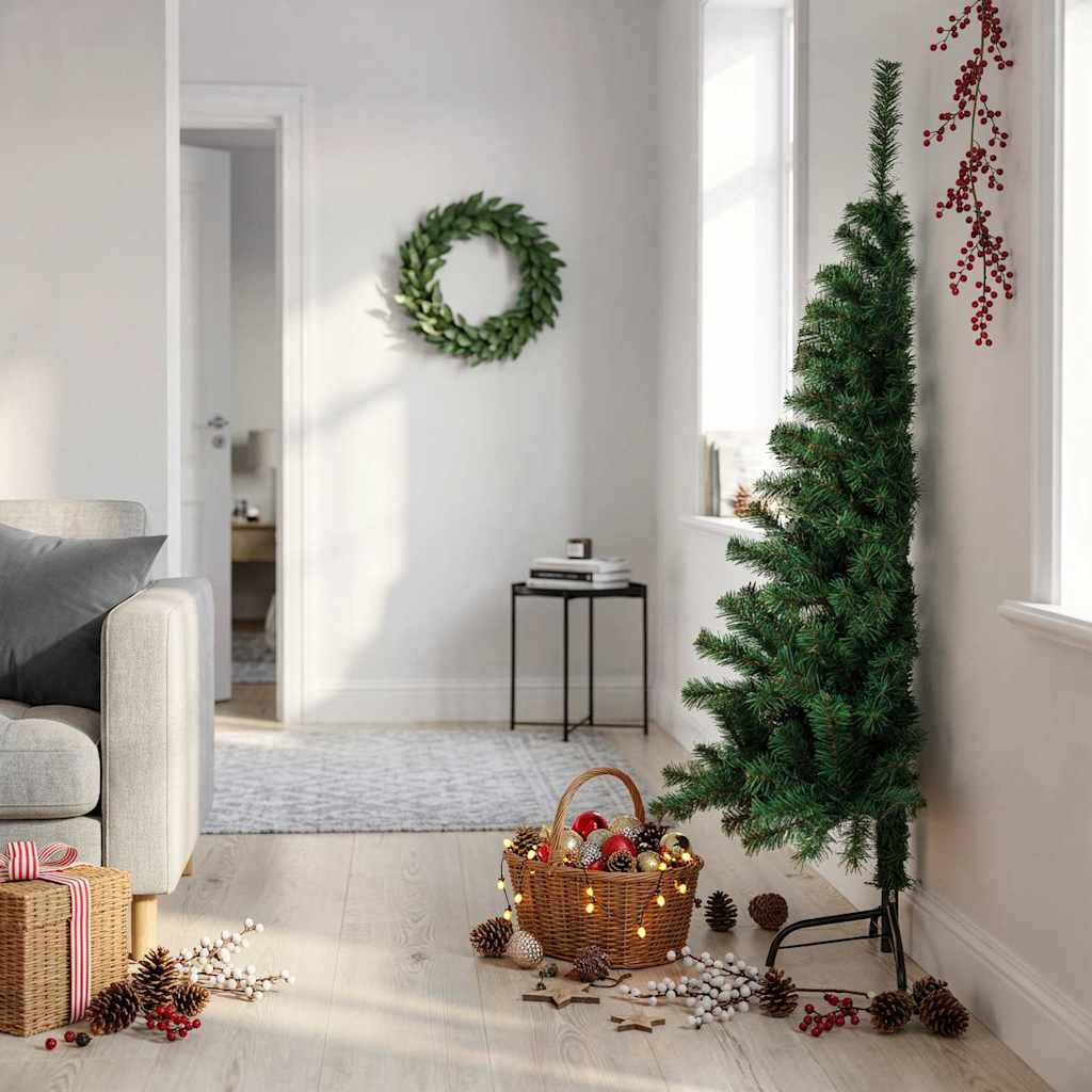Künstlicher Halb-Weihnachtsbaum Mit Ständer 150 Cm Pvc Grün