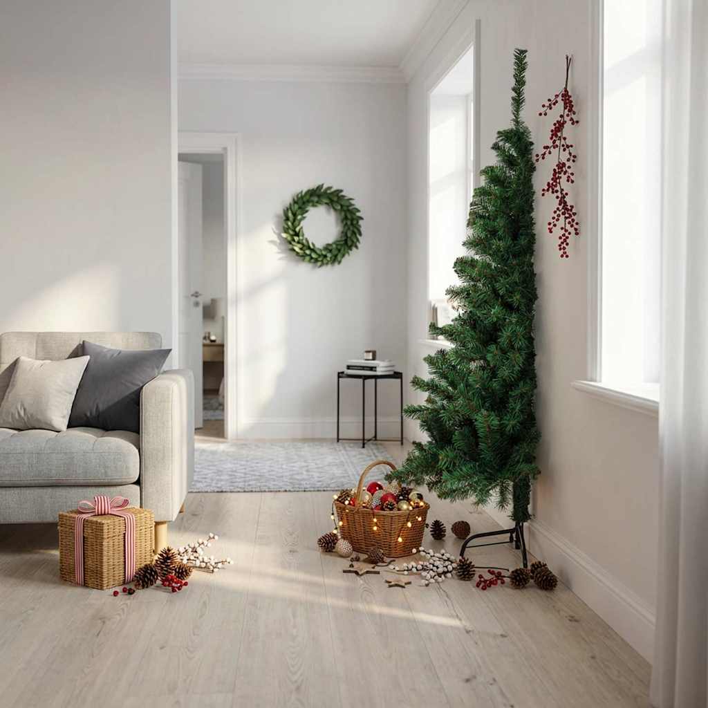 Künstlicher Halb-Weihnachtsbaum Mit Ständer 150 Cm Pvc Grün