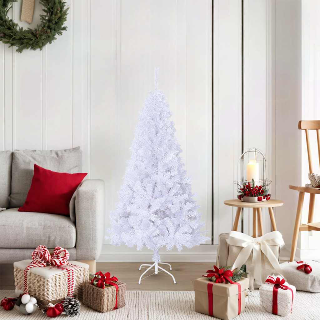 Künstlicher Weihnachtsbaum Mit Dicken Zweigen 150 Cm Pvc Weiß