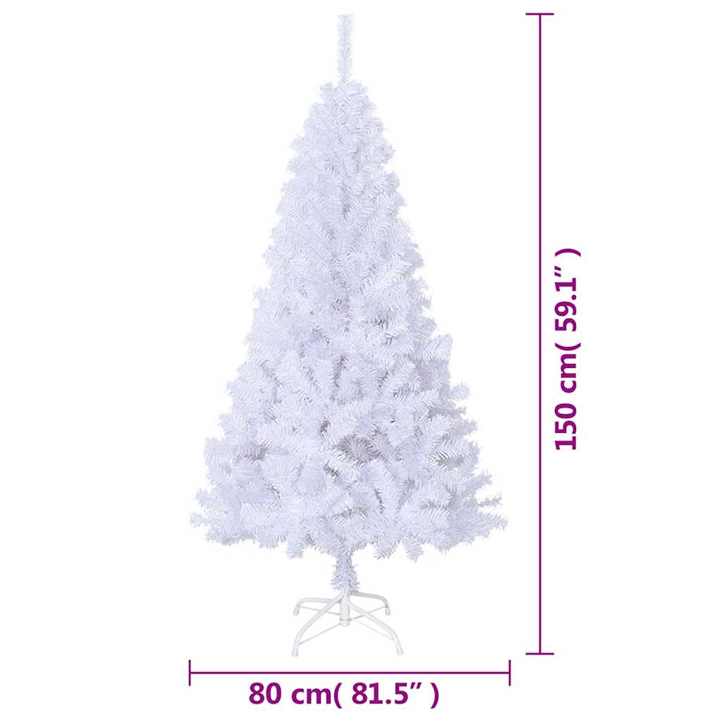 Künstlicher Weihnachtsbaum Mit Dicken Zweigen 150 Cm Pvc Weiß