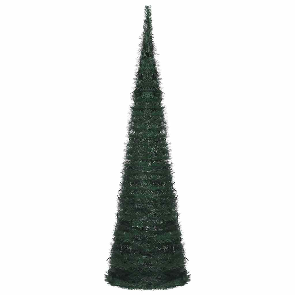 Künstlicher Pop-Up-Weihnachtsbaum Mit Beleuchtung Grün 150 Cm Weiß