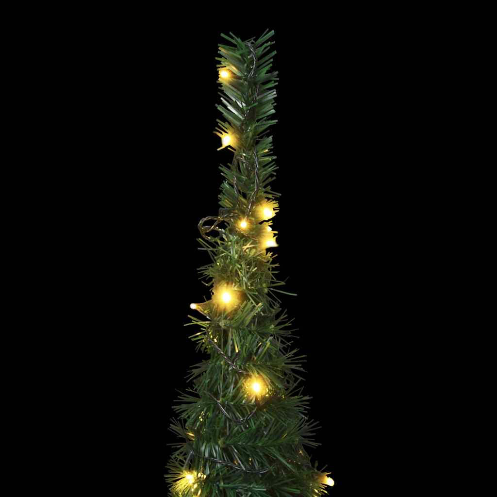 Künstlicher Pop-Up-Weihnachtsbaum Mit Beleuchtung Grün 150 Cm Weiß