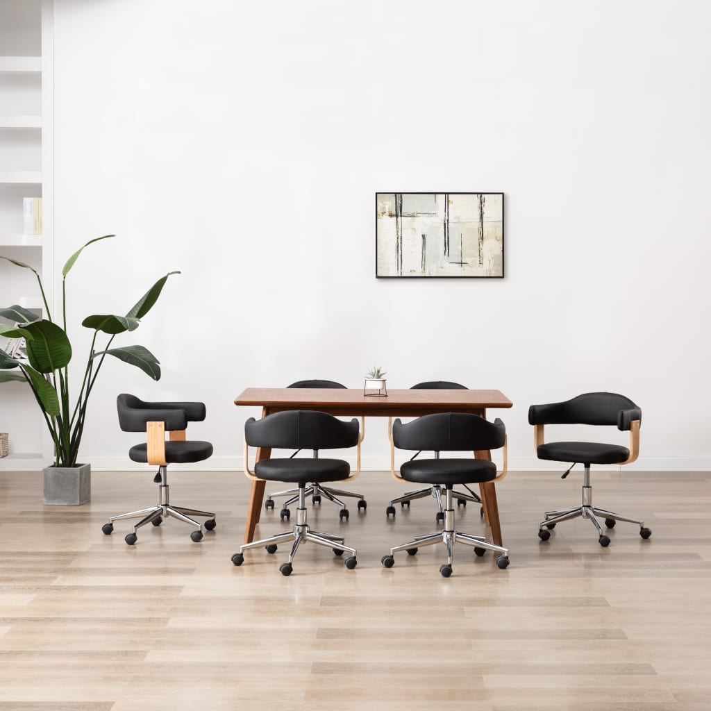 Esszimmerstuhl Drehbar Schwarz Bugholz Und Kunstleder