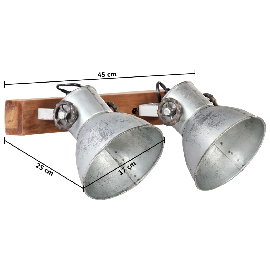 Wandlampe Industriestil N 45X25 Cm E27 Silber