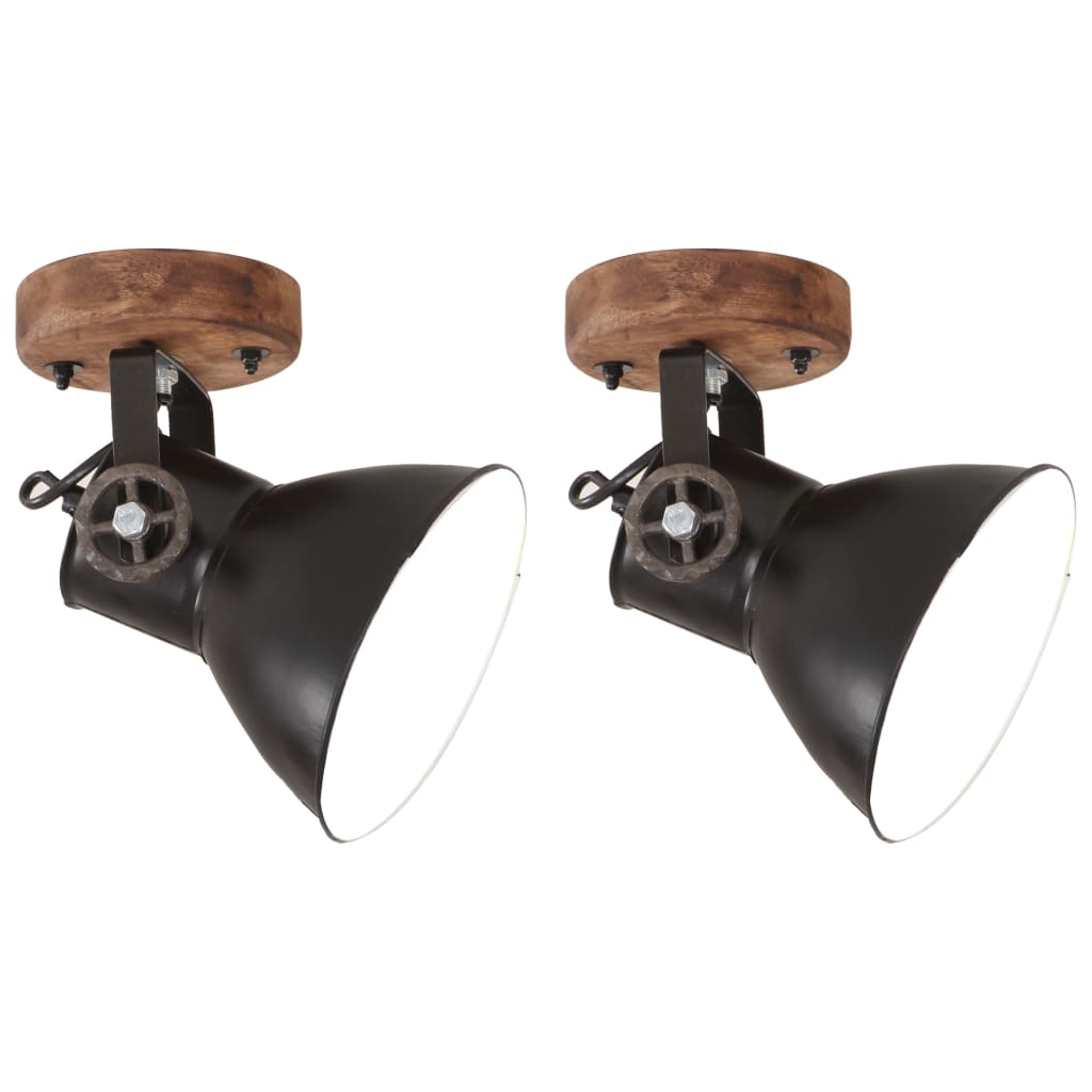 Wandlampe Industriestil 90X25 Cm E27 Schwarz