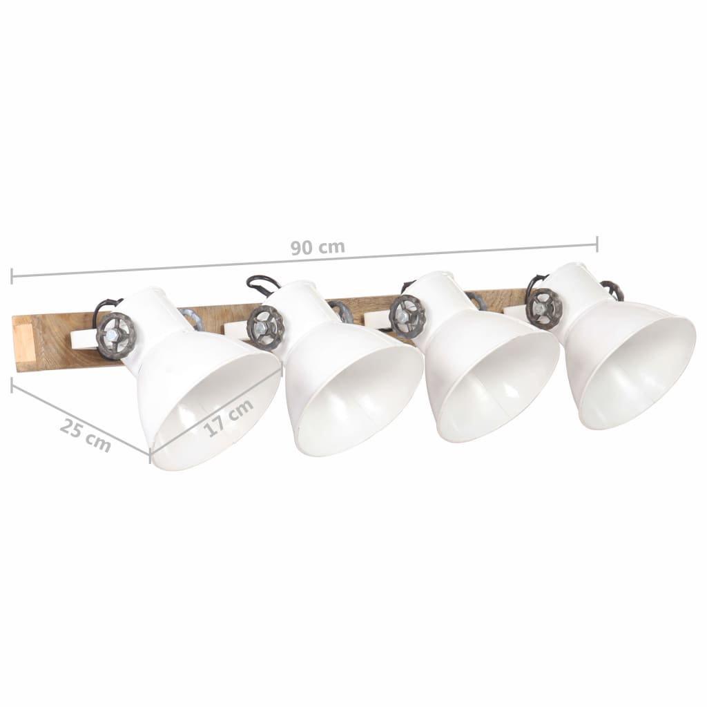Wandlampe Industriestil 90X25 Cm E27 Weiß