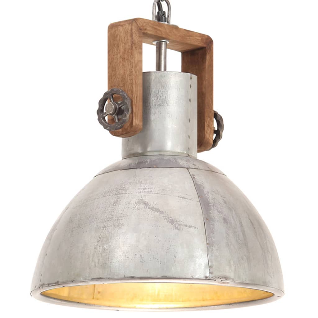 Hängelampe Industriestil 25 W N Rund 30 Cm E27 Silber