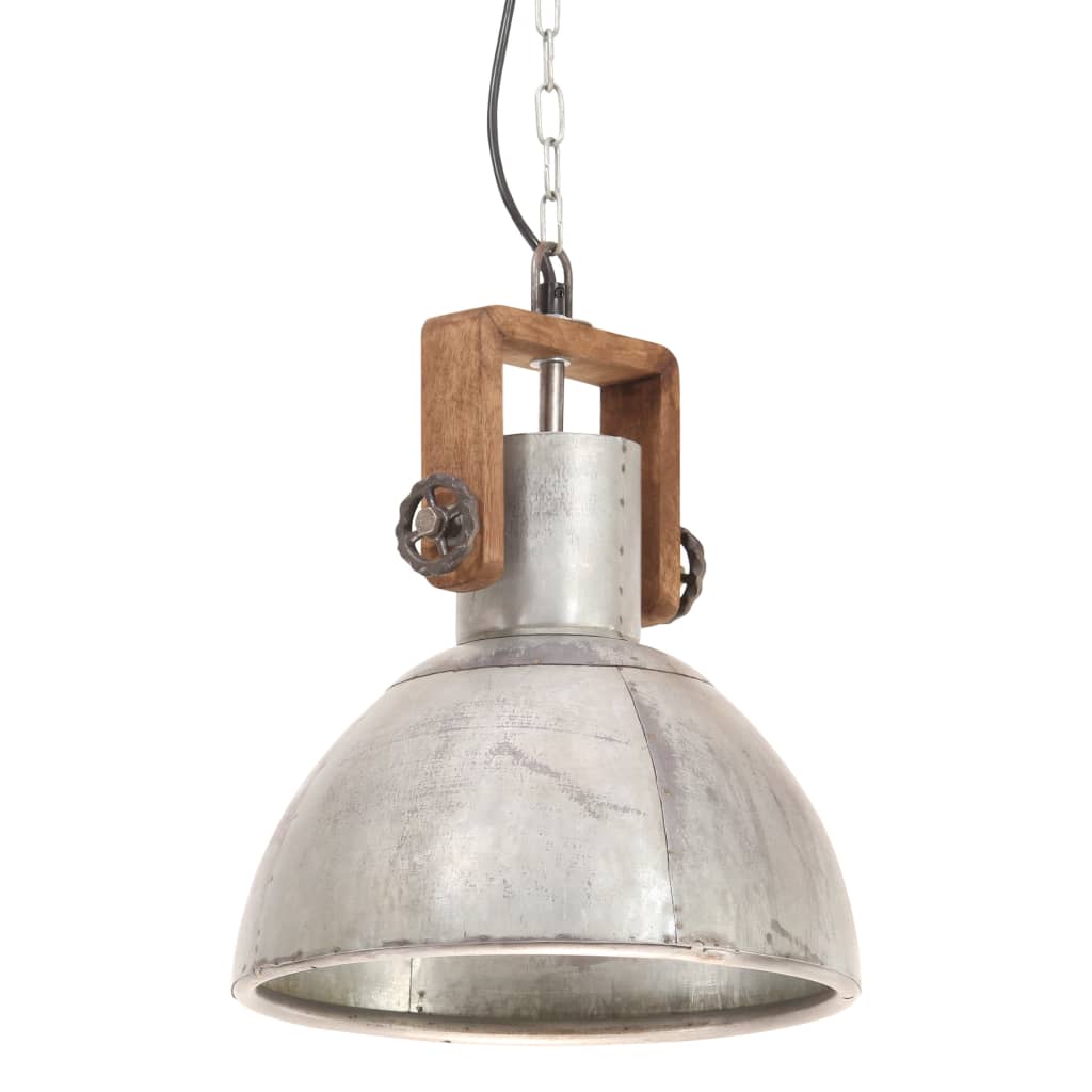 Hängelampe Industriestil 25 W N Rund 30 Cm E27 Silber