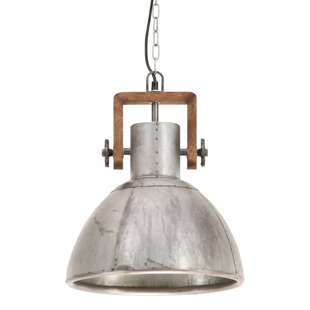 Hängelampe Industriestil 25 W N Rund 30 Cm E27 Silber