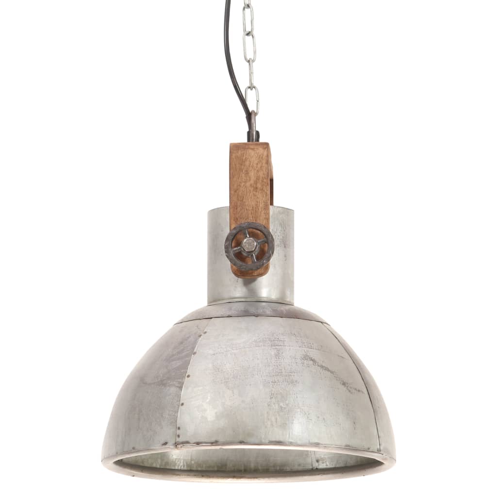 Hängelampe Industriestil 25 W N Rund 30 Cm E27 Silber