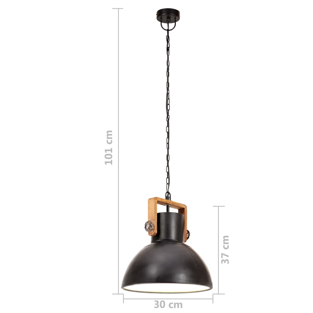 Hängelampe Industriestil 25 W Rund 30 Cm E27 Schwarz