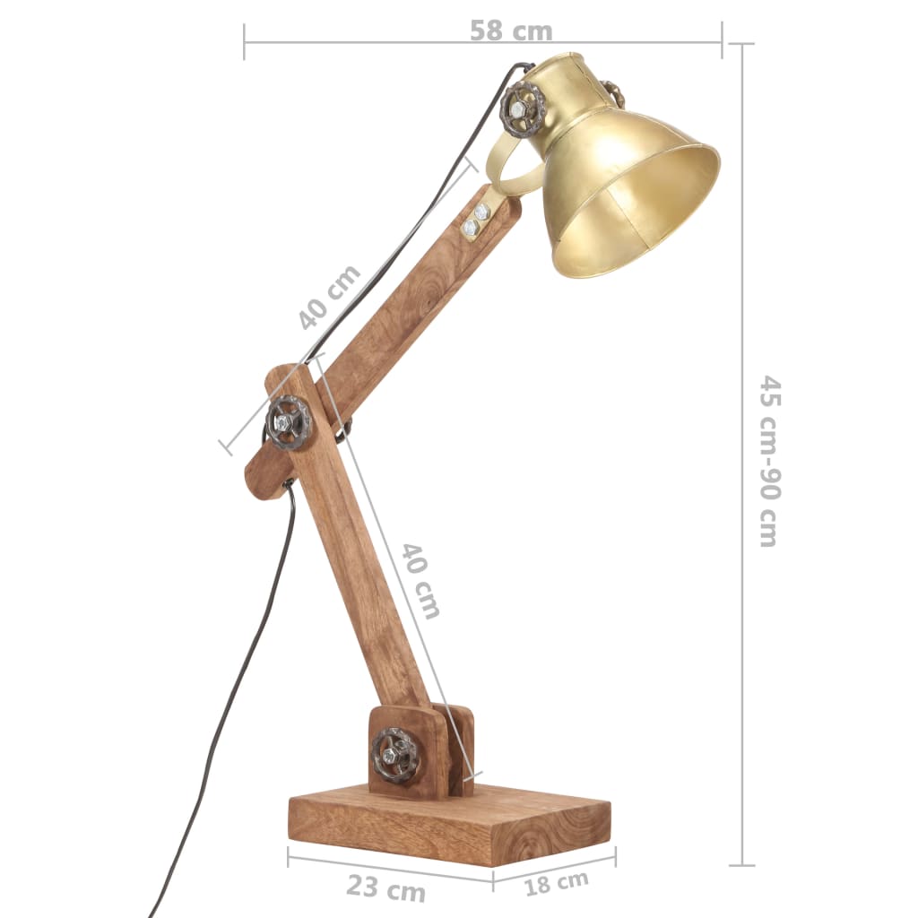 Schreibtischlampe Industriestil Messing Rund 58X18X90 Cm E27 Weiß
