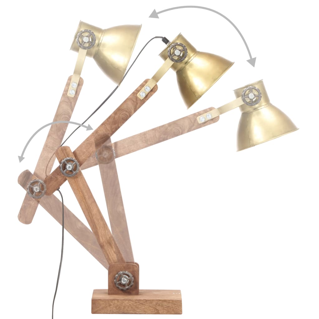 Schreibtischlampe Industriestil Messing Rund 58X18X90 Cm E27 Weiß