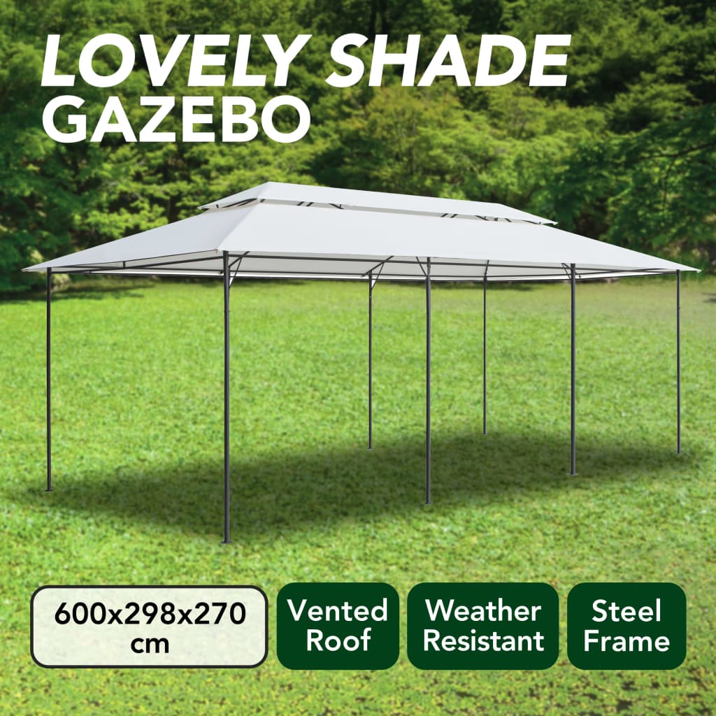 Pavillon 600X298X270 Cm Weiß 180G/M²