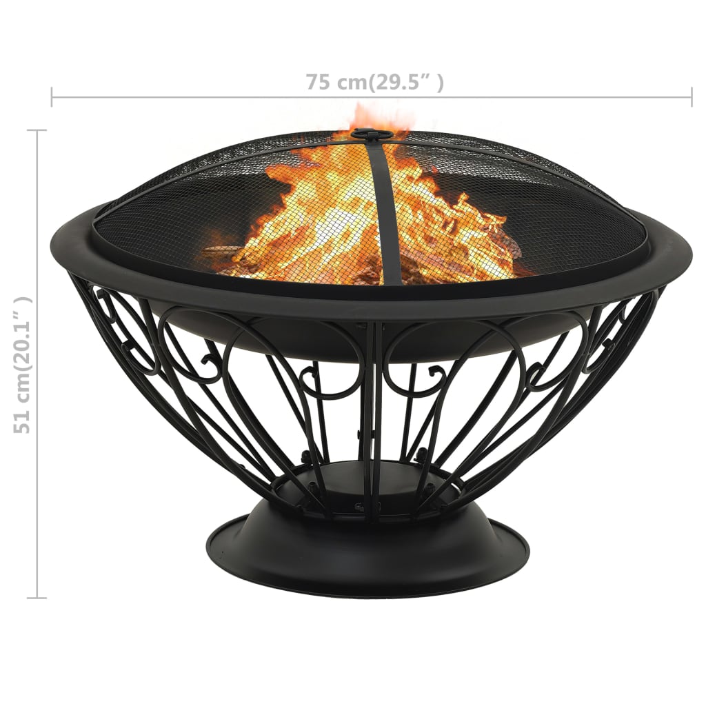 Feuerstelle Mit Schürhaken 75 Cm Xxl Stahl Räuchereiche