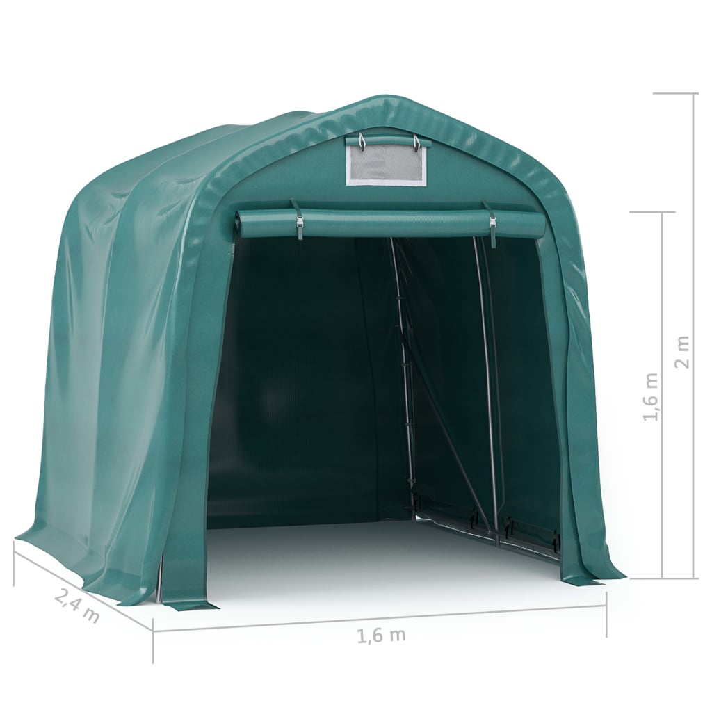 Garagenzelt Pvc 1,6X2,4 M Grün