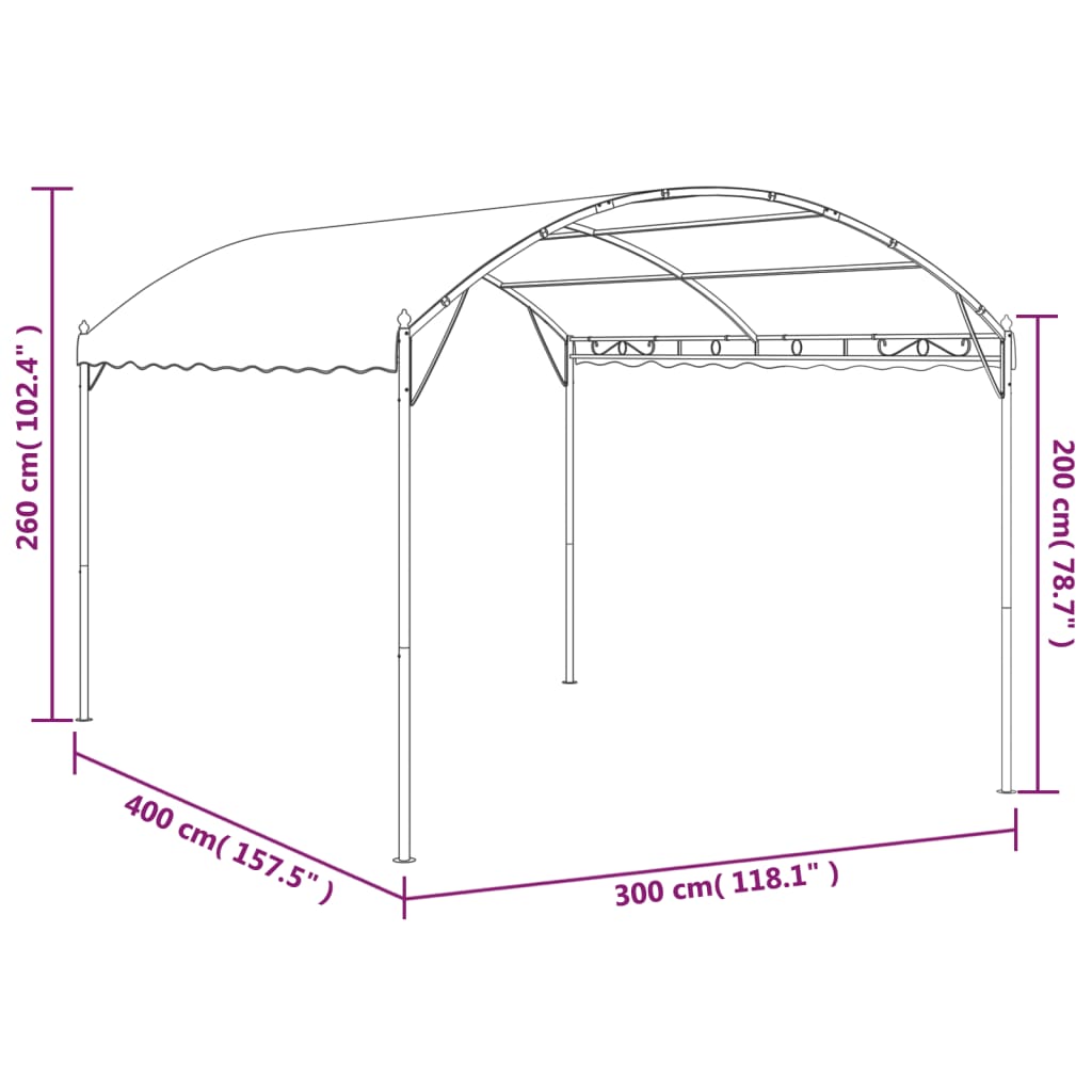 Pavillon 4X3X2,6 M 180 G/M²