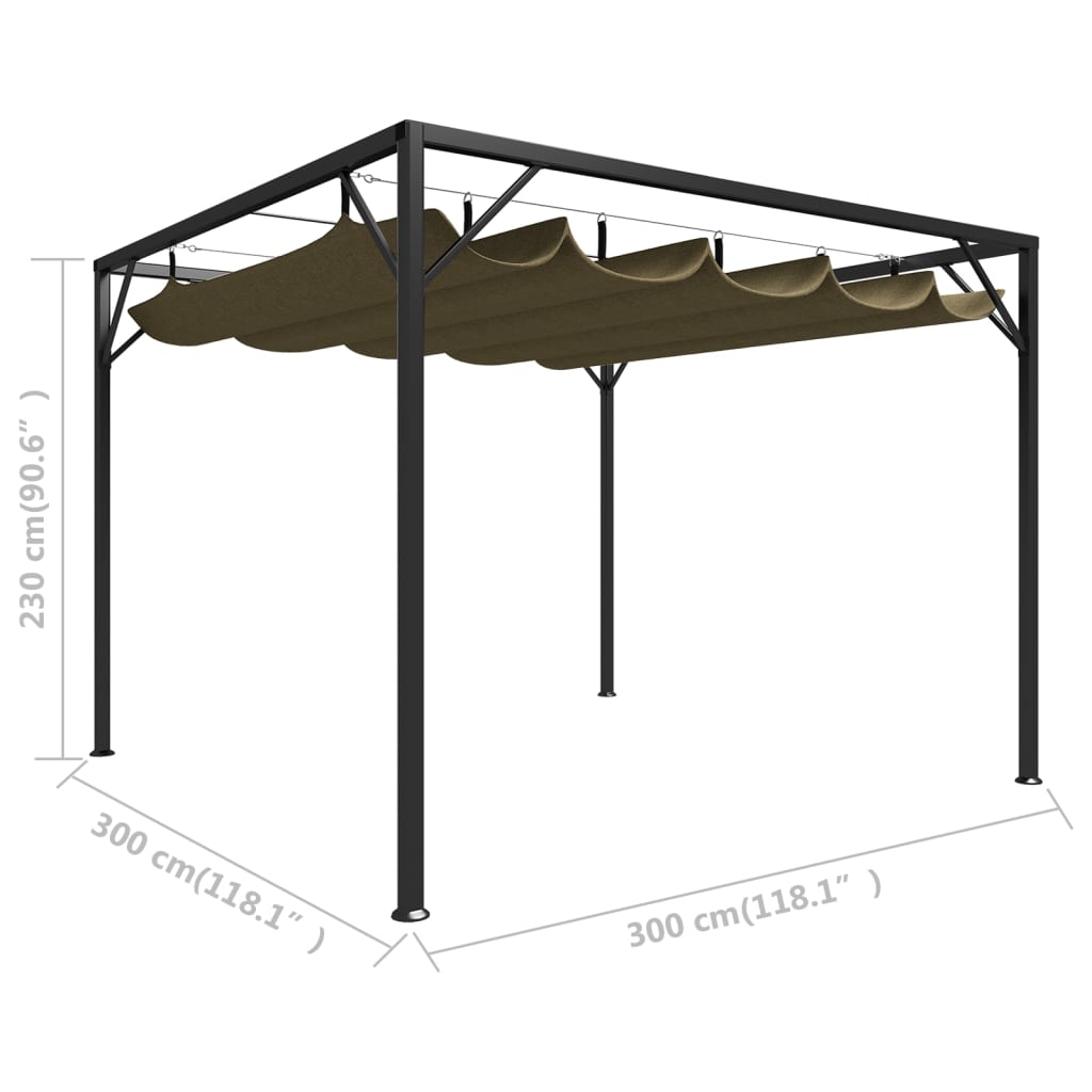 Gartenpavillon Mit Ausziehbarem Dach 3X3 M 180 G/M²