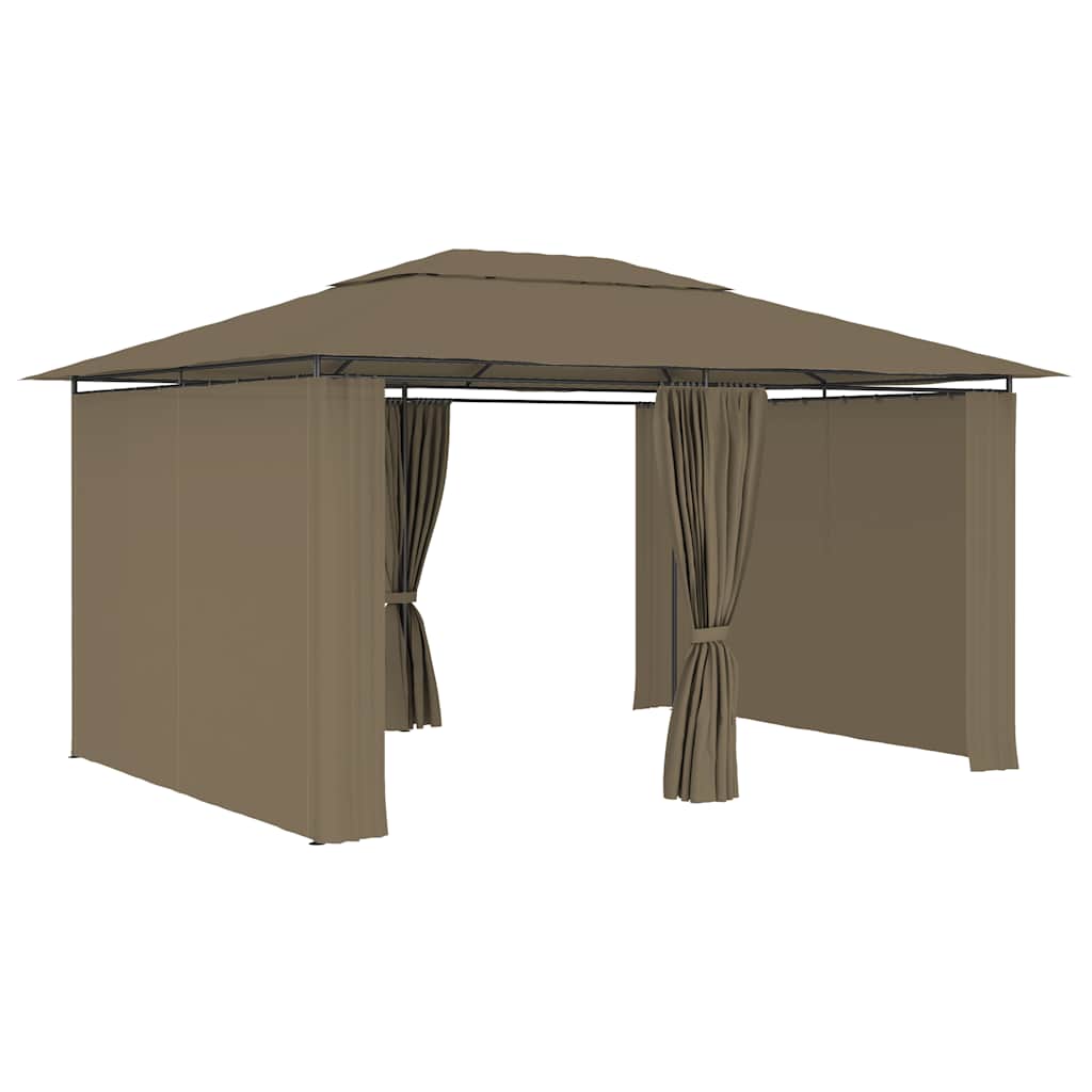 Gartenzelt Mit Vorhängen 4X3 M 180 G/M²