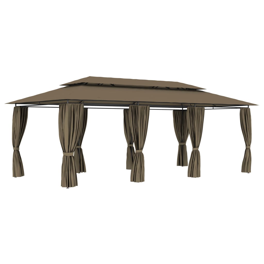 Pavillon Mit Vorhängen 600X298X270 Cm 180 G/M²