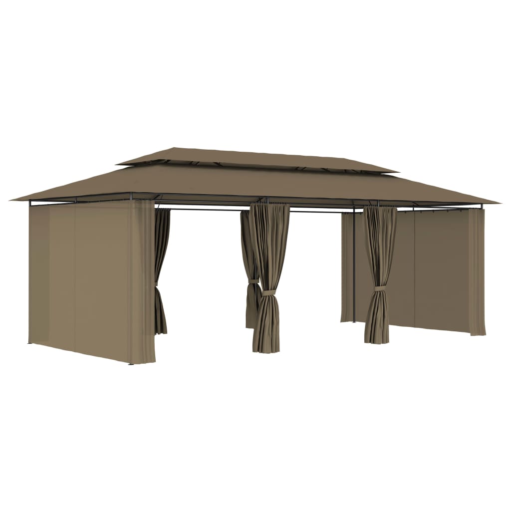 Pavillon Mit Vorhängen 600X298X270 Cm 180 G/M²