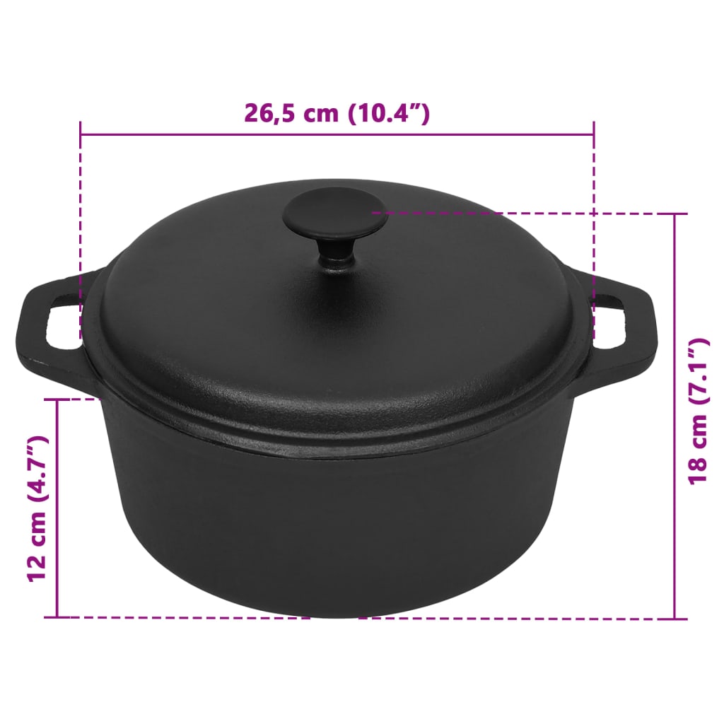 Topf Ø26,5 Cm Gusseisen Schwarz