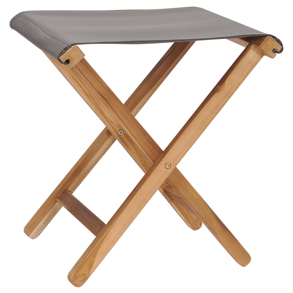 Klappstühle 2 Stk. Teak Massivholz Und Stoff