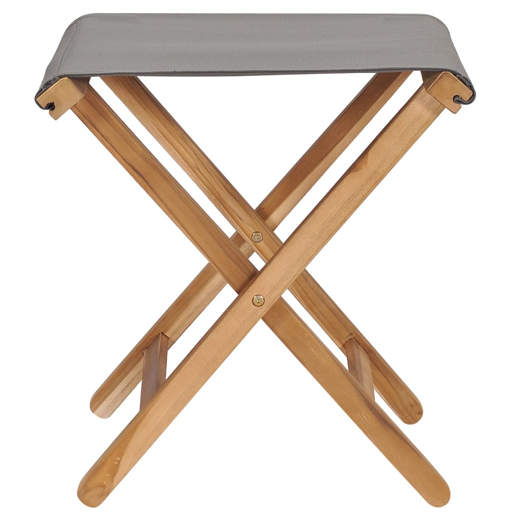 Klappstühle 2 Stk. Teak Massivholz Und Stoff
