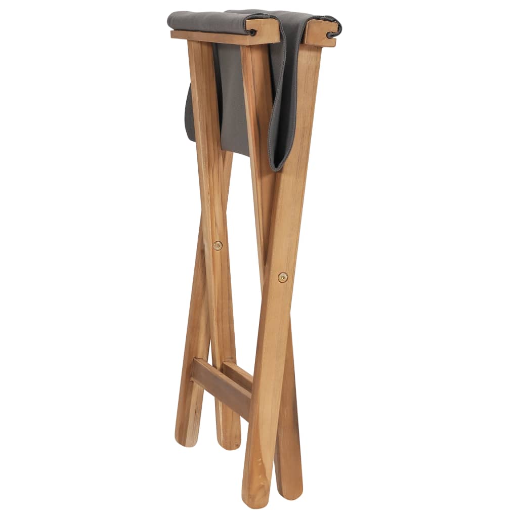 Klappstühle 2 Stk. Teak Massivholz Und Stoff