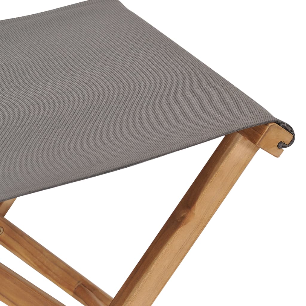 Klappstühle 2 Stk. Teak Massivholz Und Stoff