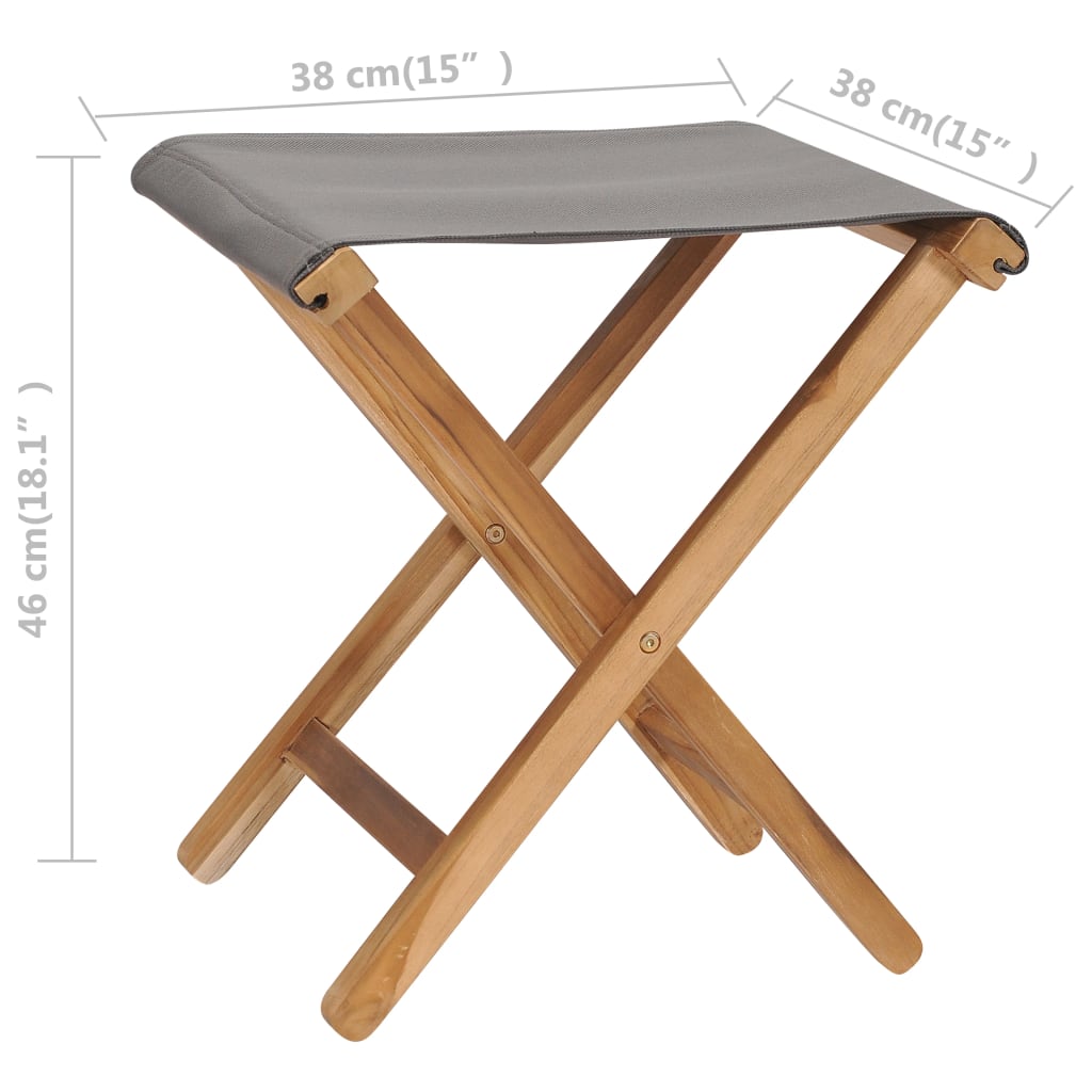 Klappstühle 2 Stk. Teak Massivholz Und Stoff