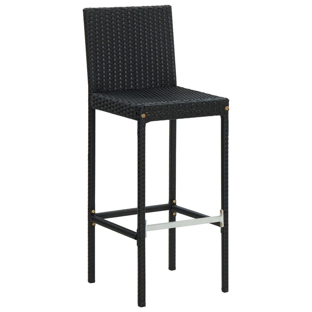 Garten-Barhocker Mit Kissen 2 Stk. Poly Rattan