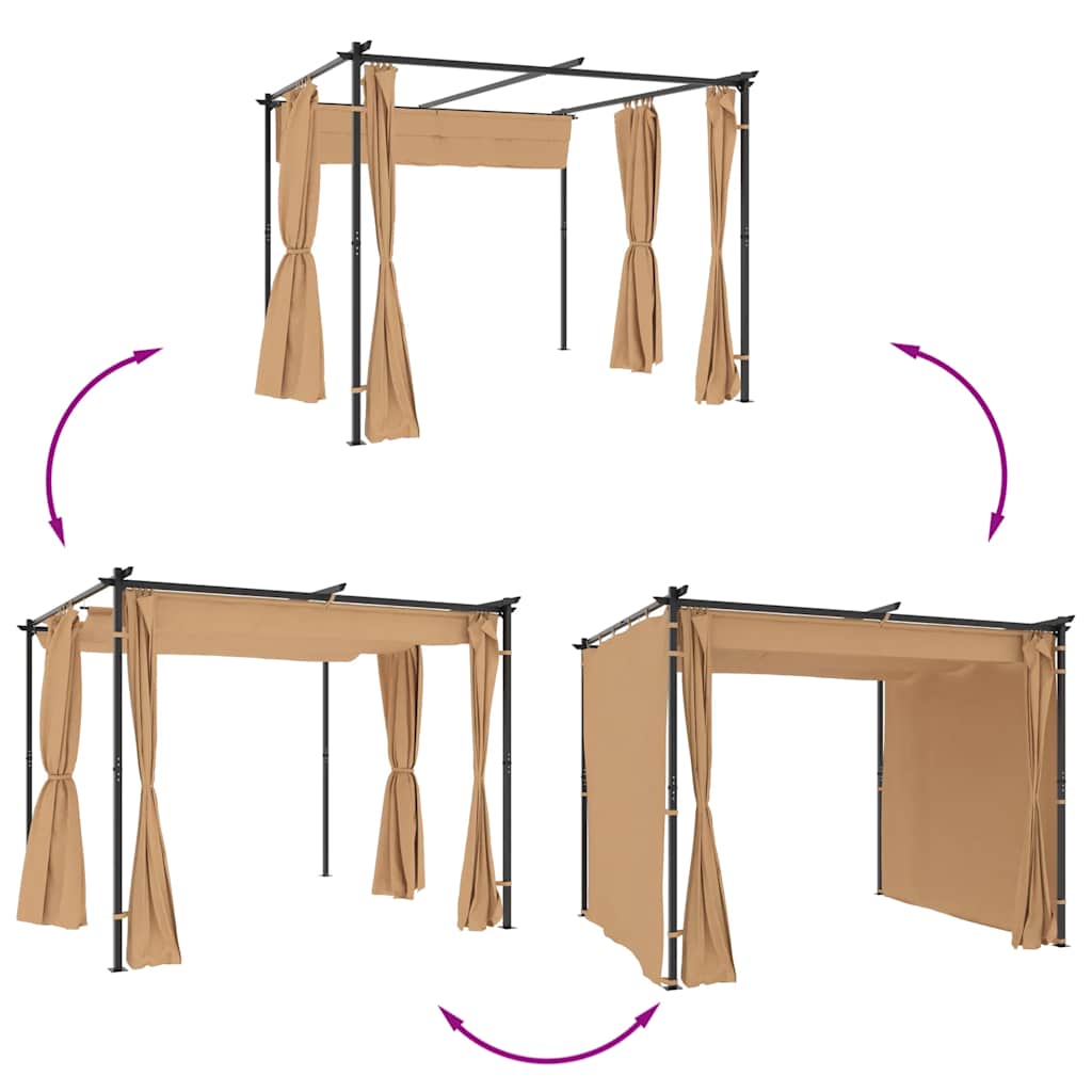 Pavillon Mit Vorhängen Stahl